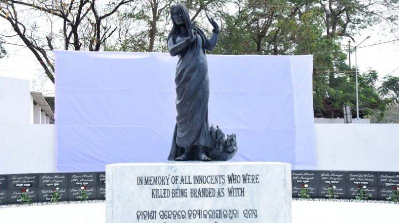 The Keonjhar Witch Memorial in Odisha, India, erected in 2019.