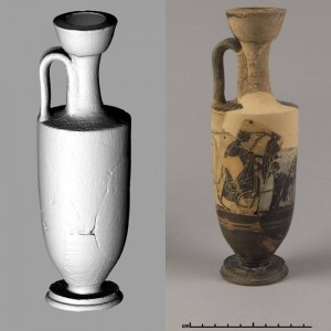 The final scan of Kim's lekythos, courtesy of Toby Jones (colour image by Kim Roche).