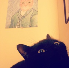 Vincent Van-Meow and my mouthless kitty, Polly