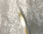 Cotton swab from the smooth area