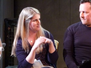 Cardiff University's Lisa Sheppard and playwright, Alun Saunders