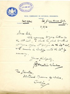 Letter from Mortimer Wheeler confirming his attendance at interview