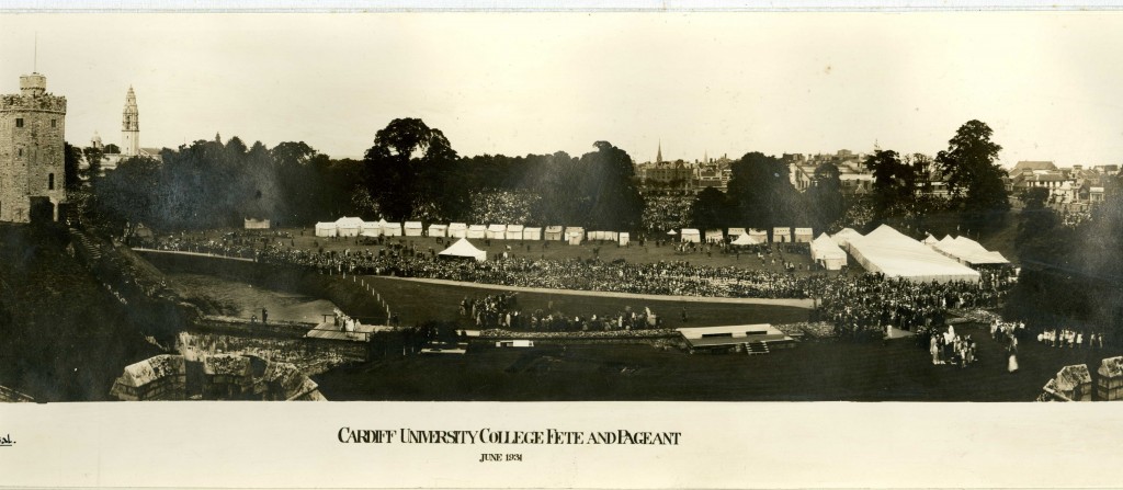 Rehearsals filling the grounds of Cardiff Castle [from UCC/Misc/P/7]