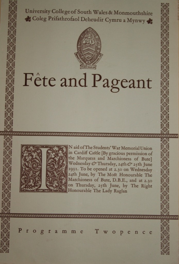 The programme is also preserved in Guard Book no.3. It replicates the medievalism of the pageant in a style reminiscent of William Morris' Kelmscott Press.