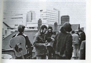 Students on the Students' Union balcony, from the UCC 1981/82 Prospectus