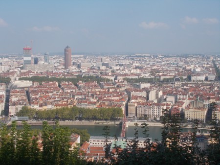 Lyon as seen from La Fourvière