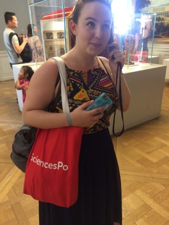 Elena, 'touristing hard at Versailles ft Sciences Po merch