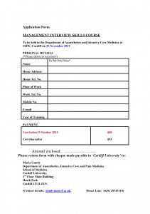 Application Form MANAGEMENT COURSE  25 Nov 2015