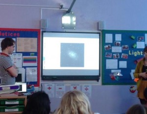 Students learn about deep-sky objects during the first workshop of the Robotic Telescope for Wales scheme.