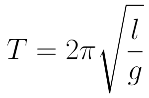 T = 2 pi sqrt(l/g)