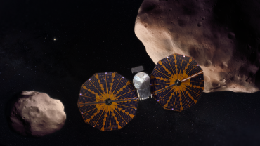 Lucy passing by an asteroid