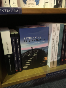 Rethinking Existentialism on bookshop shelf.