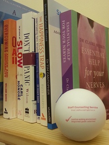 Self-help books and stressball