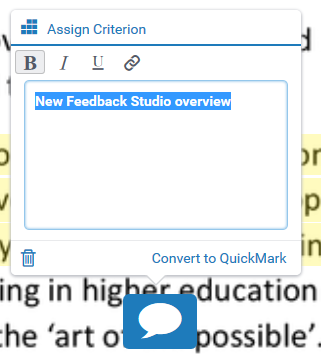 New Feedback Studio overview