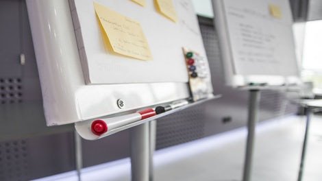 White board with pens