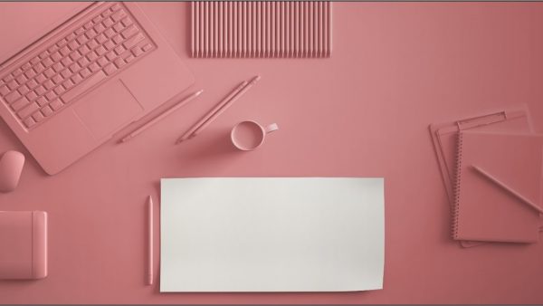 Desk with stationary