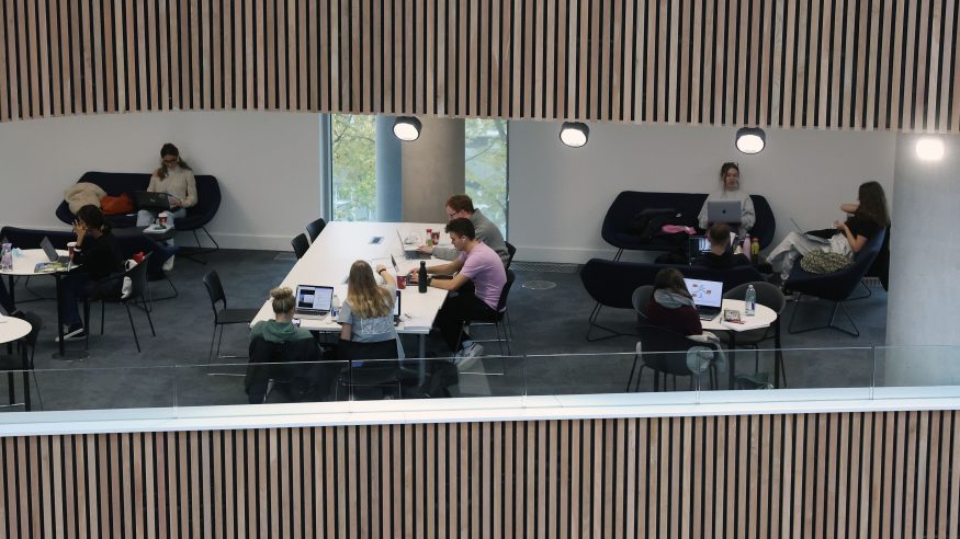 Students working