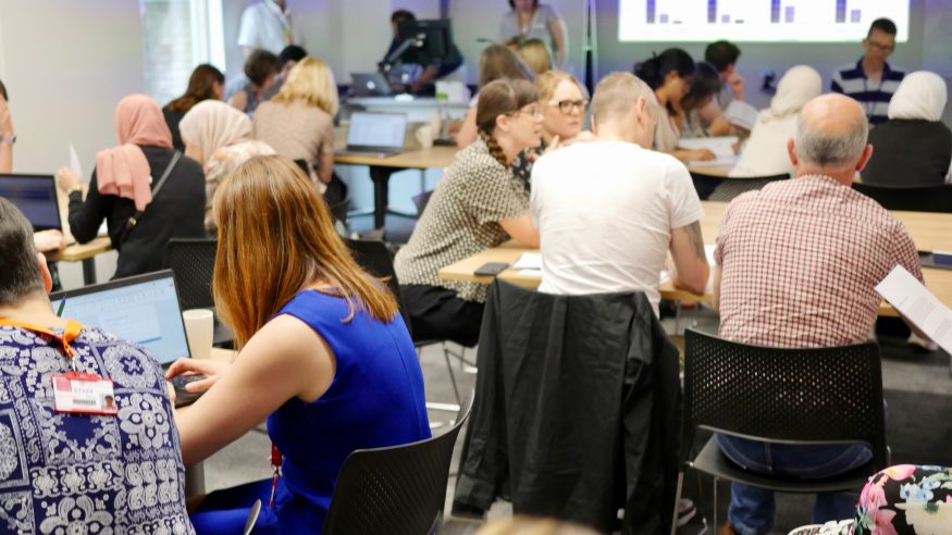 People at an in-person workshop