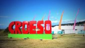 Croeso welcome sign at Festival