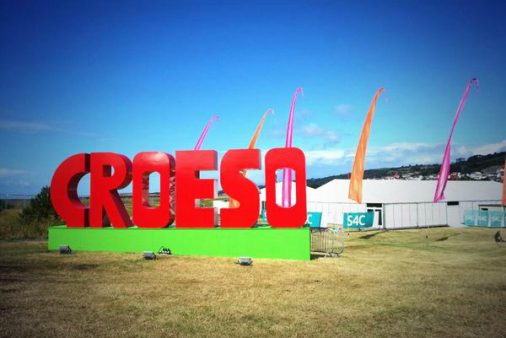 Croeso welcome sign at Festival