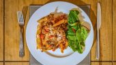 Low-fat baked mostaccioli