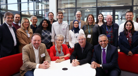 The First Minister visiting Cardiff Business School