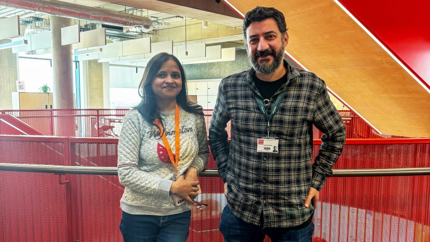 Alum Peter Sueref (BSc 2002), co-founder and CTO of Empirisys and student Ritika Srivastava (MSc 2024)