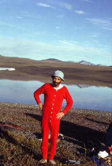 Lenny Kohm in the Arctic. Photographer, date, and exact location unknown.