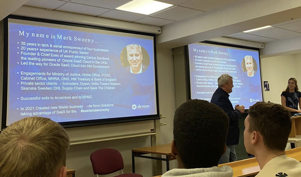 Mark Sweeny presenting to the society.