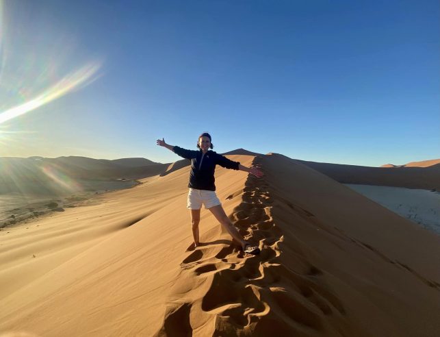 On top of the world at Deadvlei in the desert