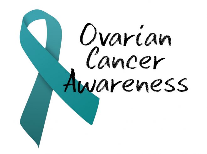 Image of Ovarian Cancer Month logo.