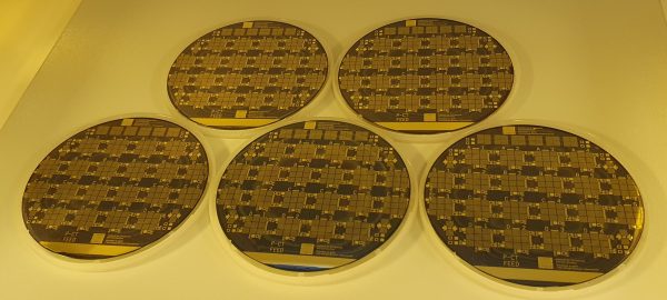 Five identically processed VCSEL wafers. Epi wafers provided by IQE