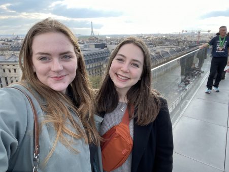 Me and my housemate in Paris while backpacking around France, April 2022