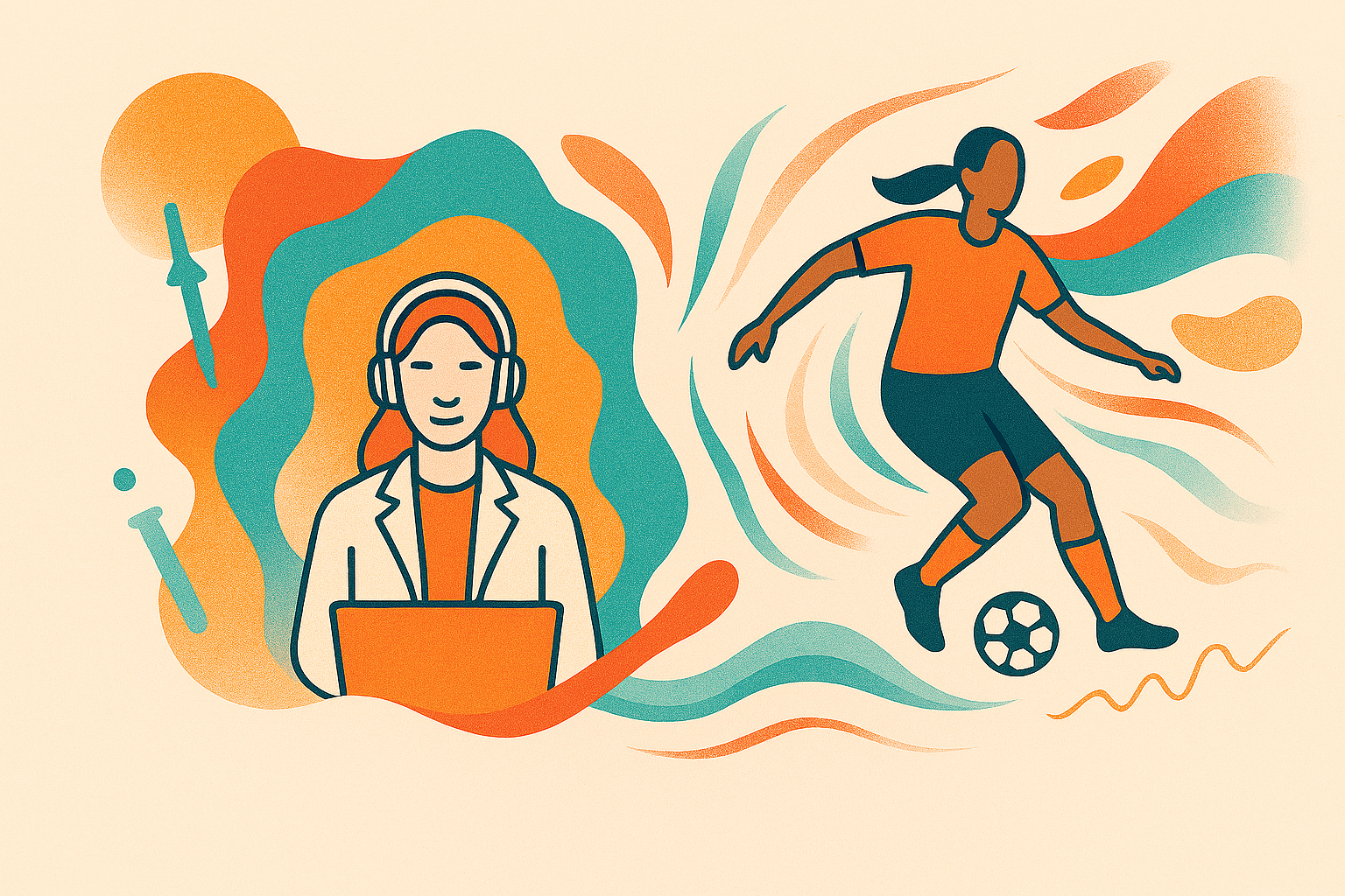 a co-pilot created image showing a scientist and sports person