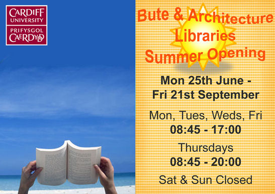 Bute And Architecture Libraries Summer Opening Hours Newyddion Y