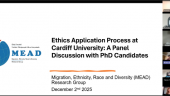 Ethics Application Process at Cardiff University: A Panel Discussion with PhD Candidates