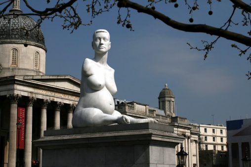 Photo of sculpture Alison Lapper Pregnant by Marc Quinn. Photo taken by Dave Rutt