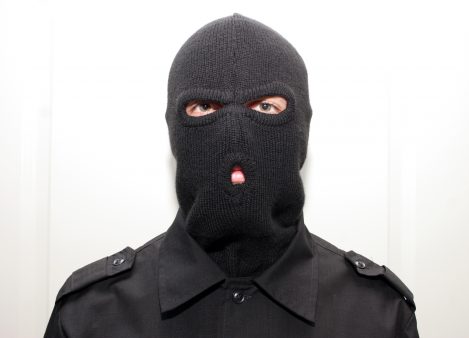 a person wearing a balaclava