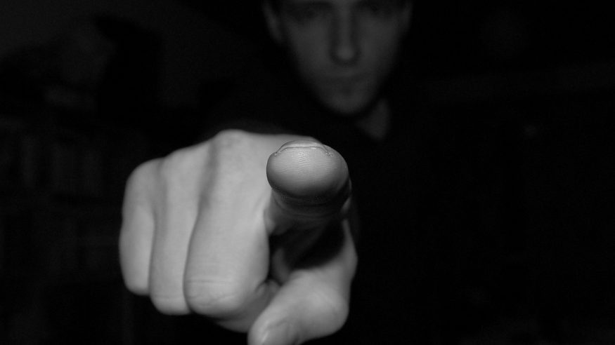 A pointing finger