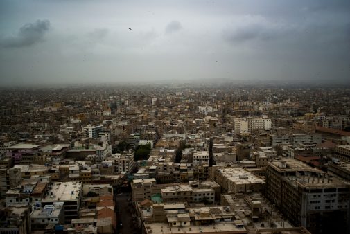 An image of Karachi's most populated area.