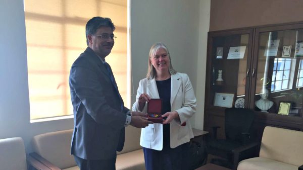 Professor Nora de Leeuw, Pro Vice-Chancellor, International and Europe with Vice-Chancellor of BITS Pilani, Professor Souvik Bhattacharyya - 05 November 2016